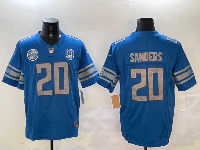 Men Detroit Lions #20 Sanders Blue three generations 2024 Nike Limited NFL Jersey style 01023->detroit lions->NFL Jersey
